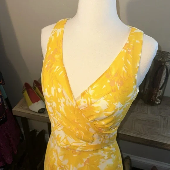 Kay Unger Evenings 100% Silk Yellow Dress EUC - Picture 2 of 8